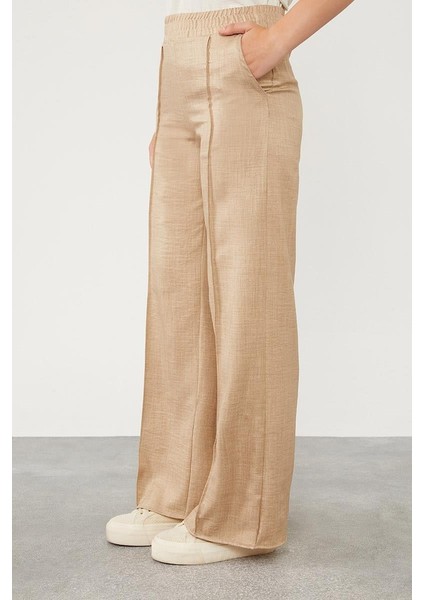 Pudra Belli Lastikli Çizgi Detay Pantolon fiyatları