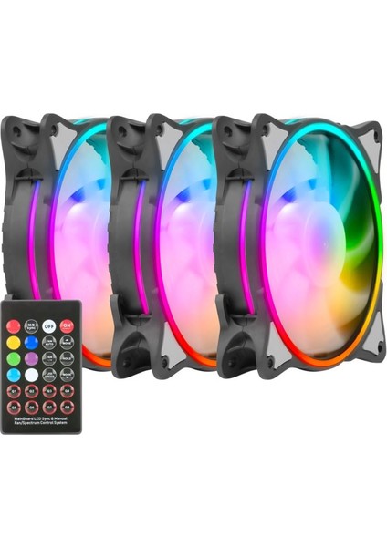 GFK120M-ARGB Huracan Kıt 3X12CM Fan Kumandalı Bilgisayar Kasa Fanı