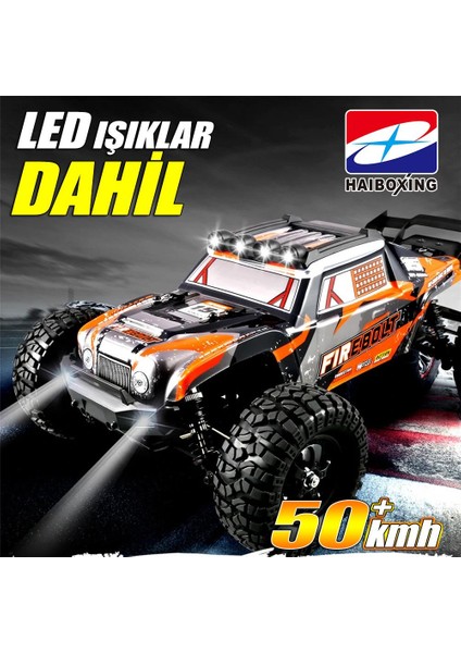 Haıboxıng Rc 1/12 901 Firebolt 50+ Km/h Sürat 4x4 Uzaktan Kumandalı Rc Model Araba Rtr Elektrikli 4WD Brushed Fırçalı Offroad Truck (Turuncu) fiyatları