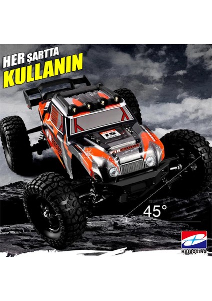 Haıboxıng Rc 1/12 901 Firebolt 50+ Km/h Sürat 4x4 Uzaktan Kumandalı Rc Model Araba Rtr Elektrikli 4WD Brushed Fırçalı Offroad Truck (Turuncu) modelleri