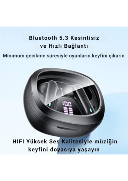 BT5.3V 320MAH Şarjlı Mikrofonlu Bluetooth Kulakiçi Kulaklık, Hifi Bas Destekli, Su Geçirmez