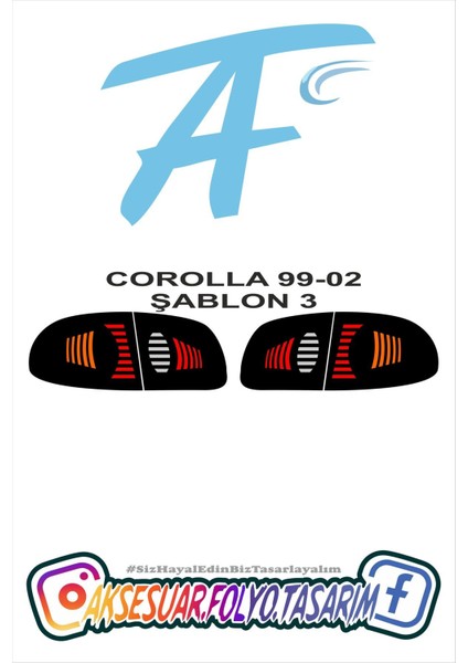 Toyota Corolla 99-02 Stop Folyo