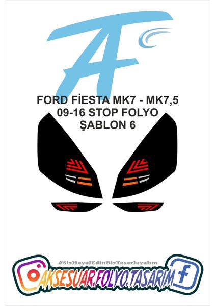 Ford Fiesta Mk 7- Mk 7,5 (09-16 )Stop Folyo