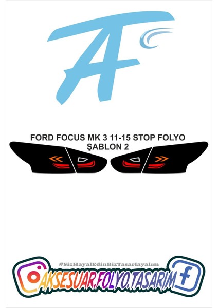 Ford Focus 3 2011-2015 Sedan Stop Folyo