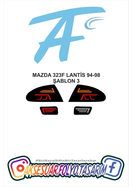 Mazda 323F Lantis 94-98 Stop Folyo