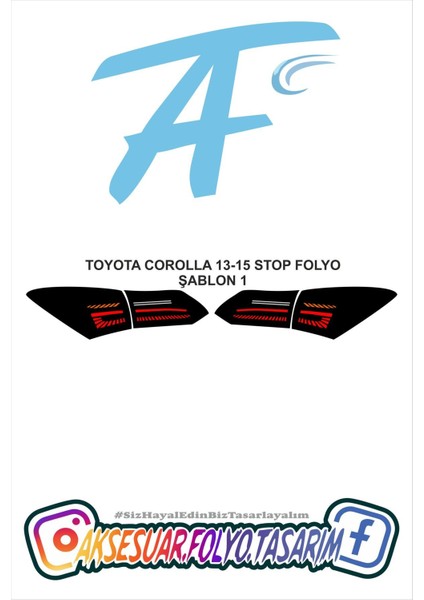 Toyota Corolla 13-15 Stop Folyo Model 1
