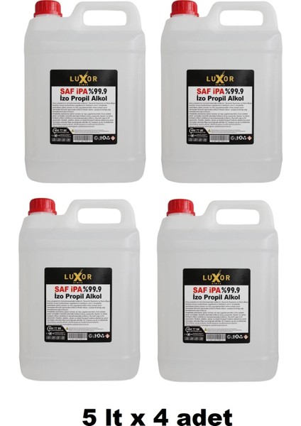Saf Ipa-20 Litre (5 Litre x 4 Adet )-Saf %99.90-Temizlik Solventi