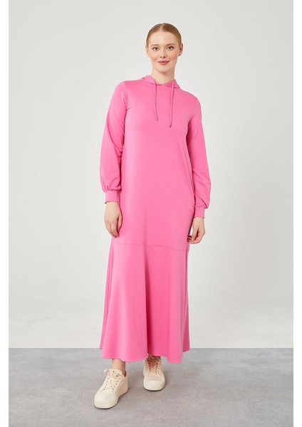 Fuşya Kapuşonlu Gizli Cep Detaylı Elbise fiyatları