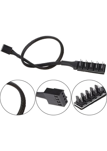 4 Port Fan Çoklayıcı Y Pwm Splitter 4 Pin Cpu 12V Switch Power Güç Çoğaltıcı