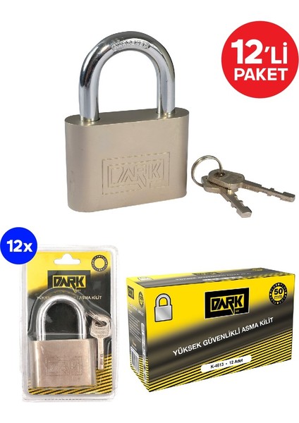Asma Kilit Blisterli No:50 50 mm 12 Adet