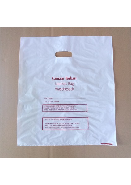 Otel Hijyenik Kirli Çamaşır Poşeti - 40 x 50 cm - Laudry Bag Otel Buklet