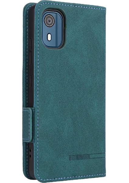 Nokia C02 Deri Folio Flip Case Için Kılıf Tam Koruma Koruyucu (Yurt Dışından)