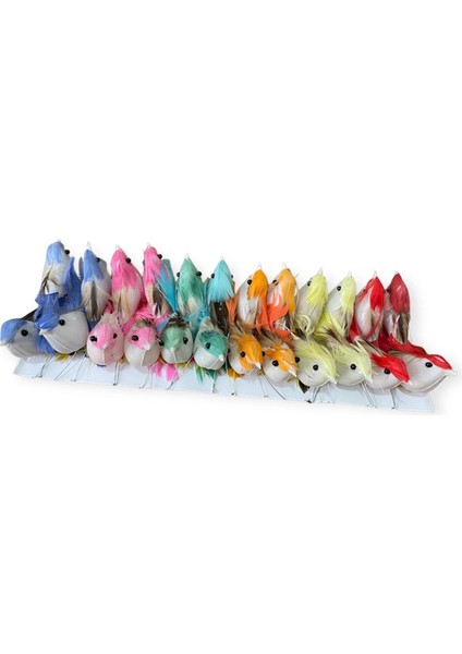 24'lü Yapay Karışık Renkli Kuş