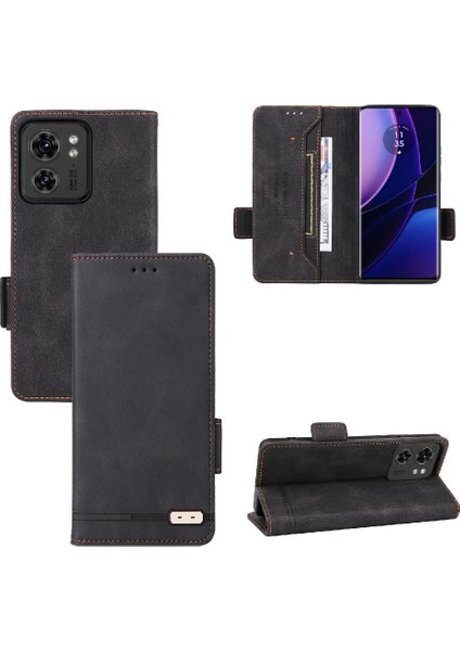 Motorola Moto EDGE40 Koruyucu Kapak Deri Folio Flip Case Için Kılıf (Yurt Dışından)