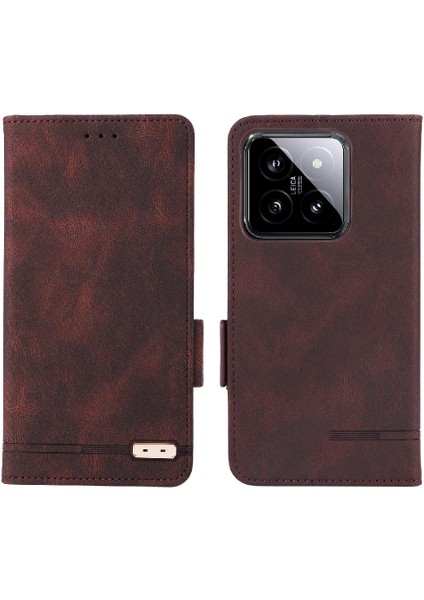 Xiaomi 14 Için Kılıf Koruyucu Kapak Deri Kart ile Folio Flip Case (Yurt Dışından)