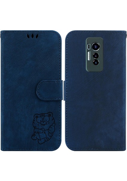 Tecno Phantom x Tutucu Kapak Kabartmalı Sevimli Kaplan Kartı Cep Kılıfı (Yurt Dışından)