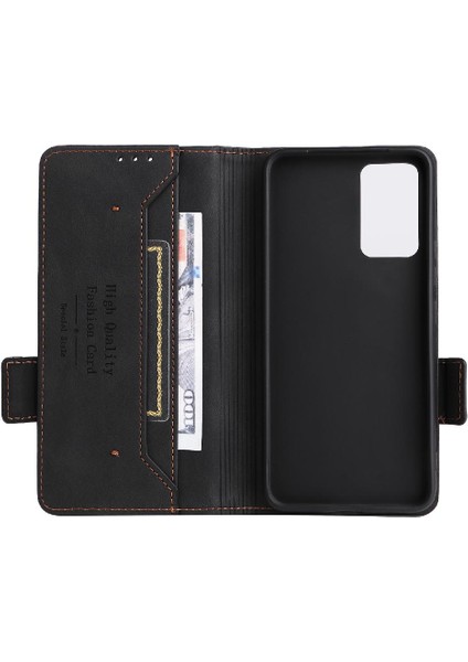 Mays Shop Vivo V21 Deri Folio Flip Case Için Kılıf Kart ile Tam Koruma (Yurt Dışından)