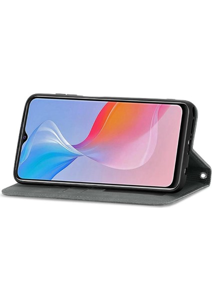 Vivo Y21S Için Kılıf Deri Çanta Fermuar Kordon Cüzdan Basit Iş (Yurt Dışından) modelleri