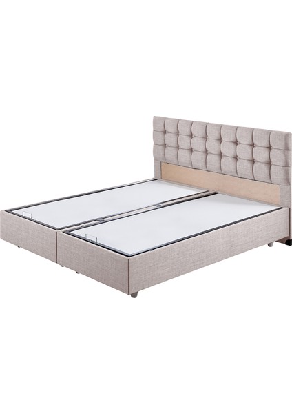 Venedik Çift Kişilik Baza Başlık Letto Yatak Seti - Krem