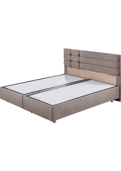 Viyana Çift Kişilik Baza Başlık Letto Yatak Seti Kahve