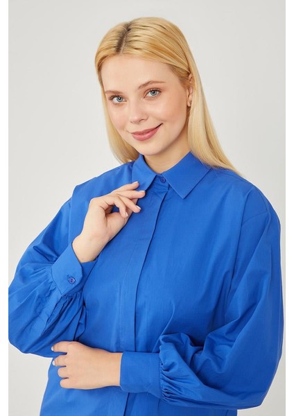 Saks Oversize Balon Kol Poplin Gömlek fırsatları