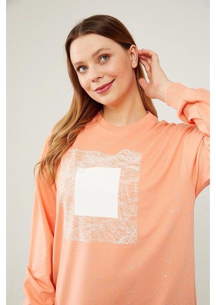 Somon Varak Baskılı Sweatshirt fırsatları