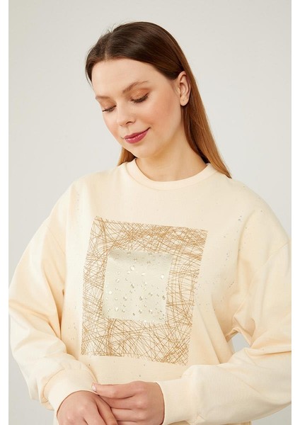 Bej Varak Baskılı Sweatshirt fırsatları