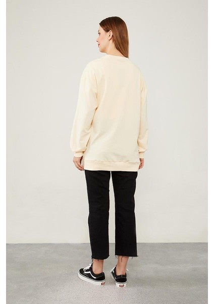 Bej Varak Baskılı Sweatshirt indirimleri
