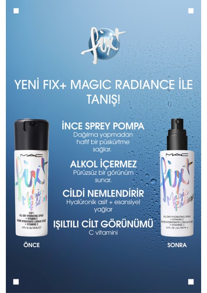 FIX+ Magic Radiance Işıltılı Görünüm Sağlayan Makyaj Sabitleyici Sprey 100 ml