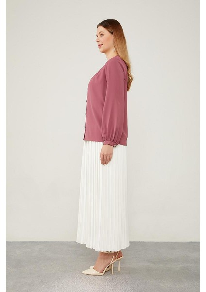 K.Pembe Bisiklet Yaka Taş Düğmeli Gömlek indirimleri