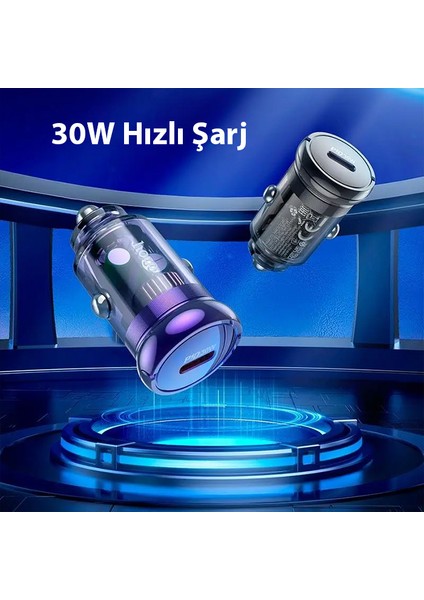 Z53 Sight Single PD30W Type-C Girişli Araç Çakmaklık Hızlı Şarj Aleti