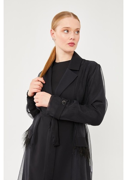 Siyah Tüy Detaylı Şifon İçli İkili Takım fiyatları