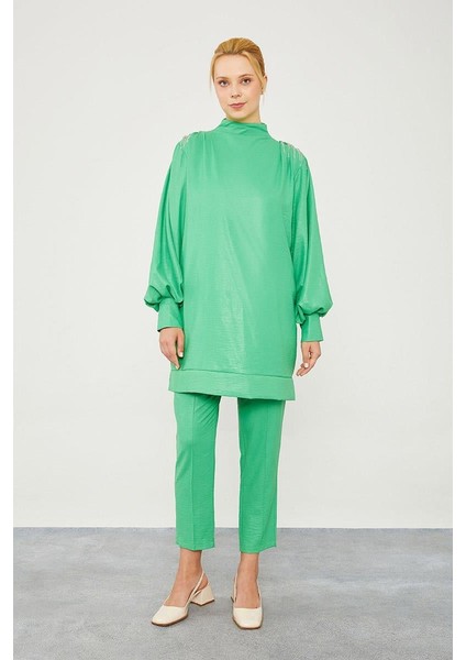 Benetton Taş Apolet Detaylı Pantolonlu Takım