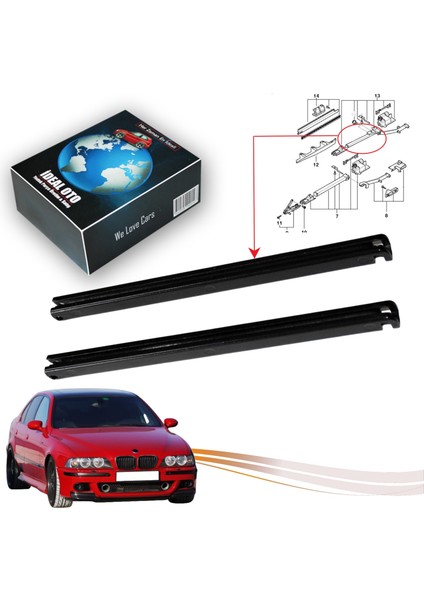 Bmw 5 E39 Için Sunroof Ray Kızak Tamir Seti (Metal)