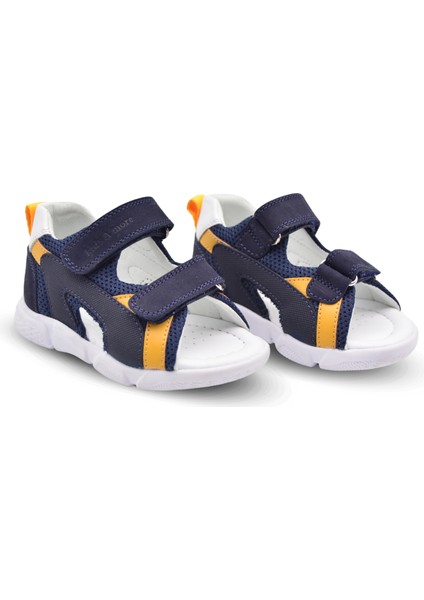 Samba Çift Cırtlı Air File Detaylı Deri Erkek Bebek Sandalet Lacivert fırsatları