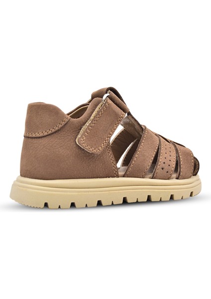 Galler Deri Tek Cırtlı Arkası Kapalı Unisex Bebek Sandalet Kum Rengi fiyatları