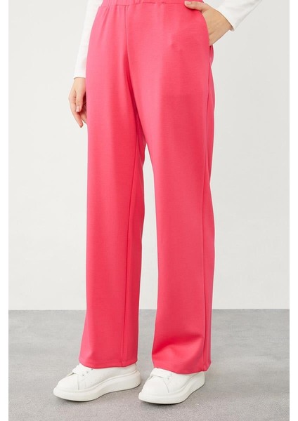 Fuşya Bisiklet Yaka Cepli Penye Pantolonlu Spor Takım indirimleri