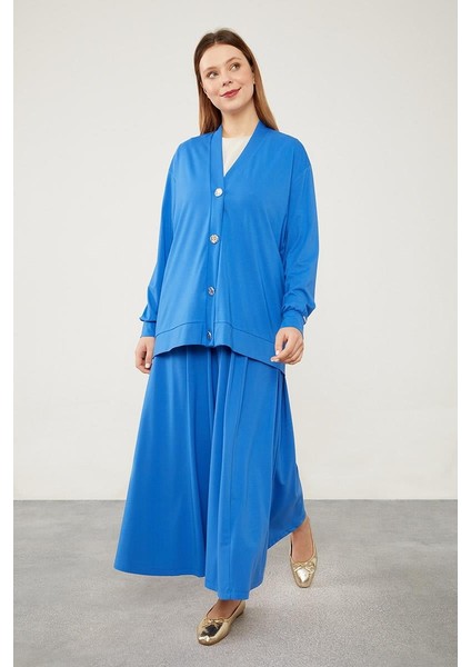 Saks Düğme Kapamalı Hırkalı Etek Takım fiyatları