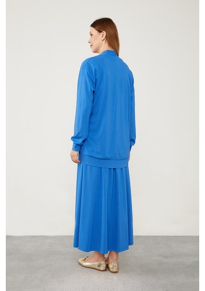 Saks Düğme Kapamalı Hırkalı Etek Takım fırsatları