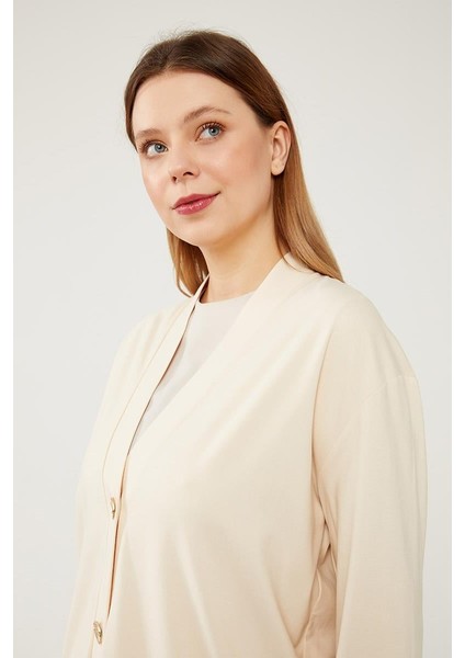 Bej Düğme Kapamalı Hırkalı Etek Takım indirimleri