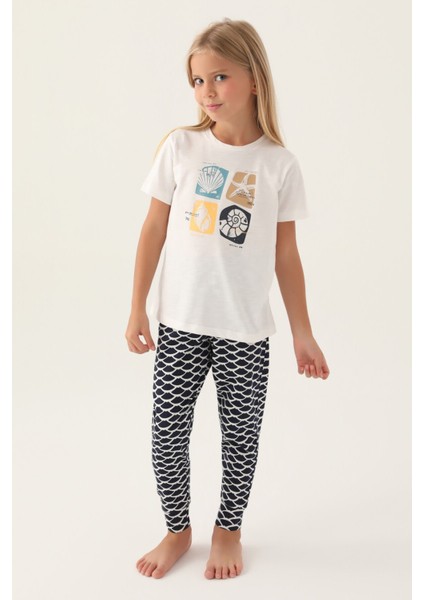 2871 Sea ​​shell Kız Çocuk Pijama Takımı