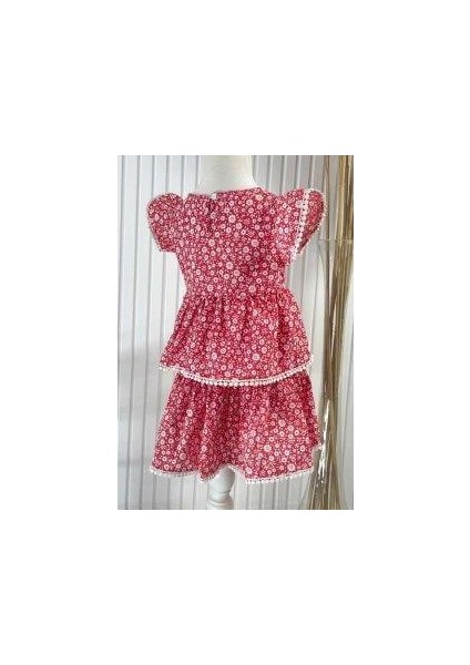 Çiçekli Elbise Kırmızı MDVK118 fiyatları