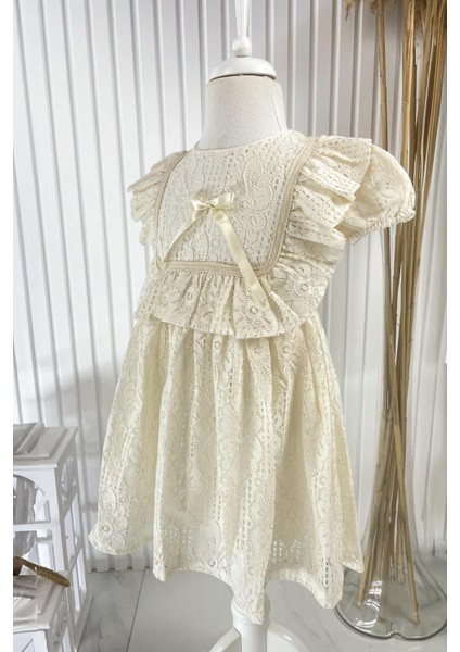 Kare Yaka Elbise Ekru MDVK126 modelleri