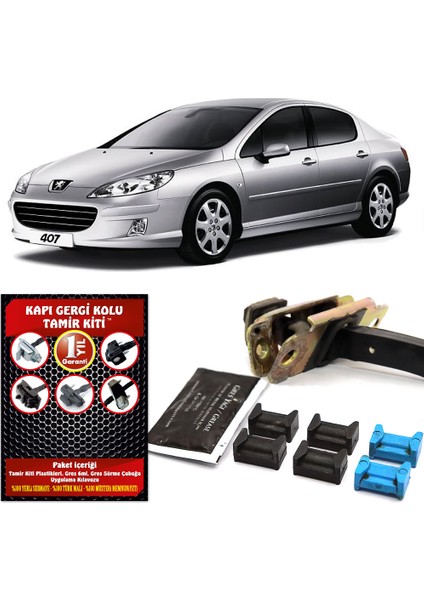 Peugeot 407 ÖN Kapı Gergi (Limitör) Tamir Kiti 2004-2012 (2 Kapı Set)