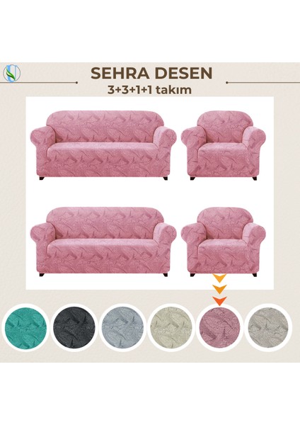 Jakarli Koltuk ,kanepe, Çekyat Örtüsü ,koltuk Kılıfı Sehra Desen 3+3+1+1 Takım
