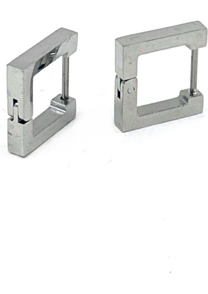 Gümüş Renk Kare Unisex Küpe EAR11