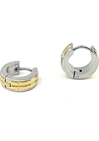 Gümüş Renk - Altın Renk Yuvarlak Unisex Küpe EAR22 fiyatları