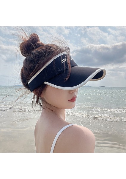 Koşu Sporları Boş Üst Güneşlik Güneş Şapkası Kadın Kapaksız Sivri Güneş Şapkası (Yurt Dışından)