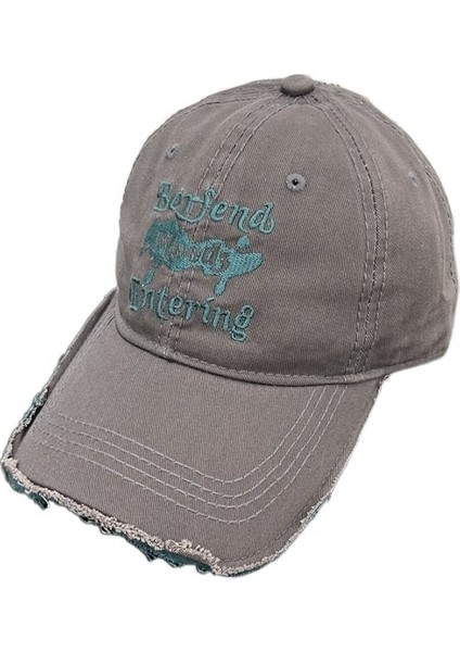 Amerikan Retro Beyzbol Şapkası Kadın Yırtık Mektup Genişlemiş Kenarlı Sivri Şapka (Yurt Dışından)