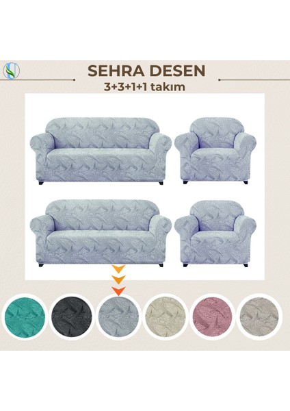 Uy Style Jakarli Koltuk ,kanepe, Çekyat Örtüsü ,koltuk Kılıfı Sehra Desen 3+3+1+1 Takım